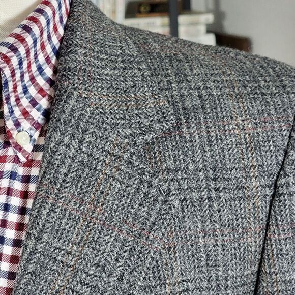 VTG Stafford Hampshire Men's Sport Coat Blazer Two Button Plaid Wool Size 41R - Picture 4 of 12